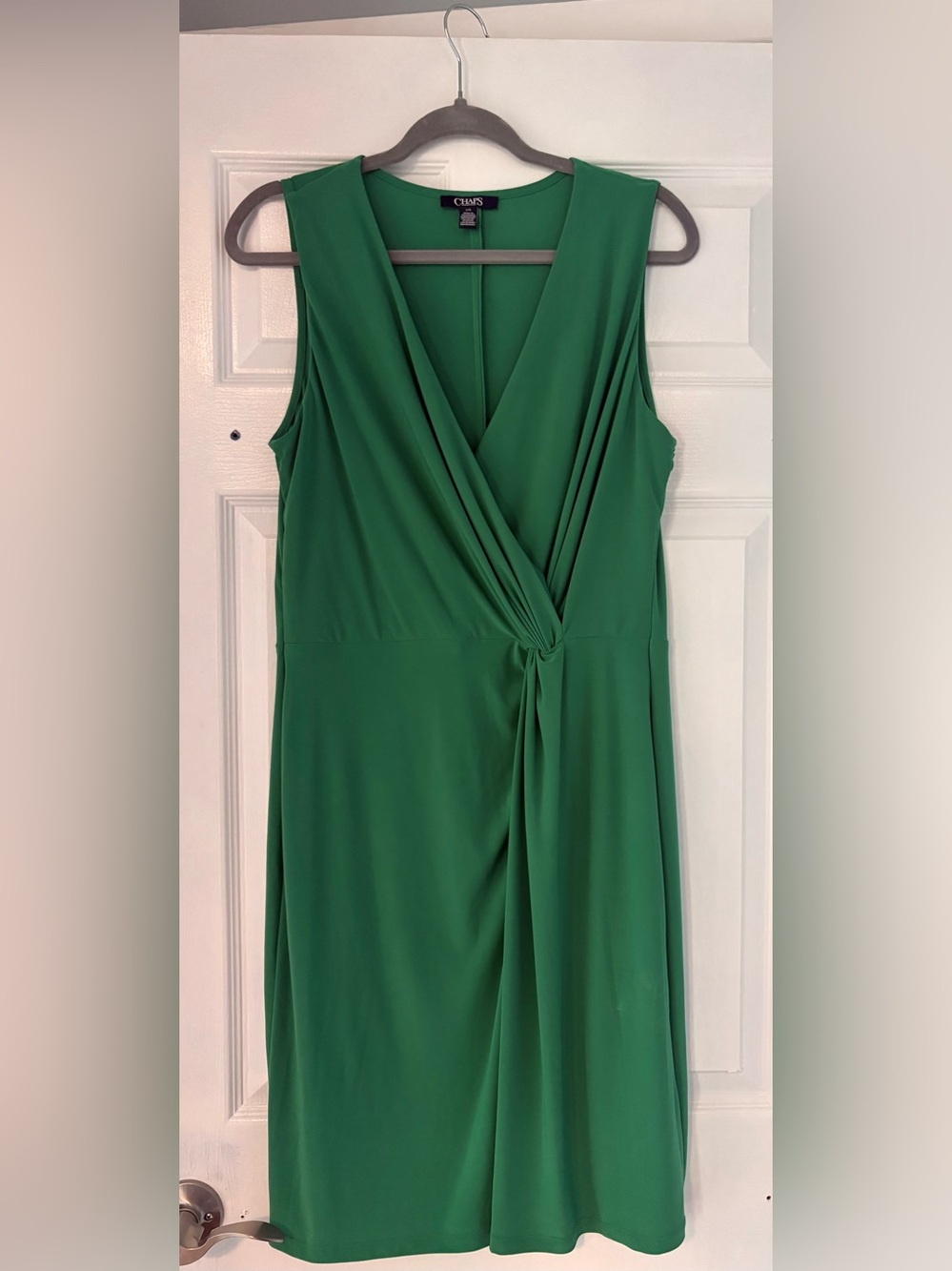 Chaps Emerald Green Faux Wrap Dress Size Large